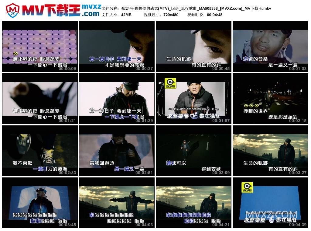 张震岳-我想要的感觉(MTV)_国语_流行歌曲_MA505338